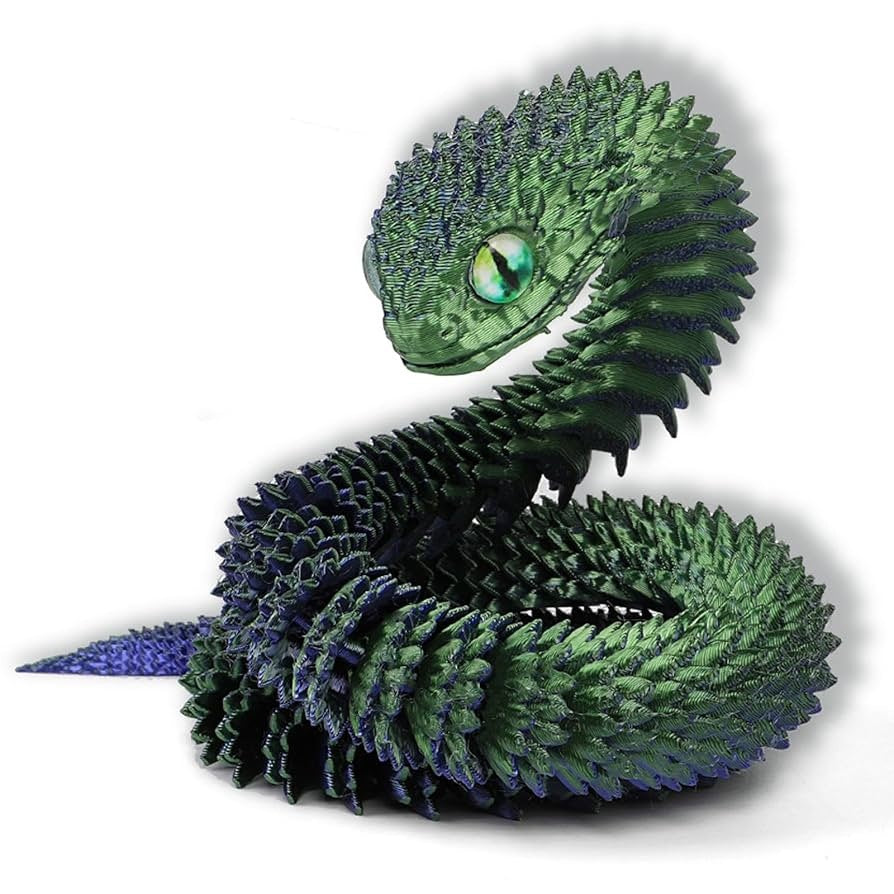 3D printed Viper toy simulation python joints can be moved