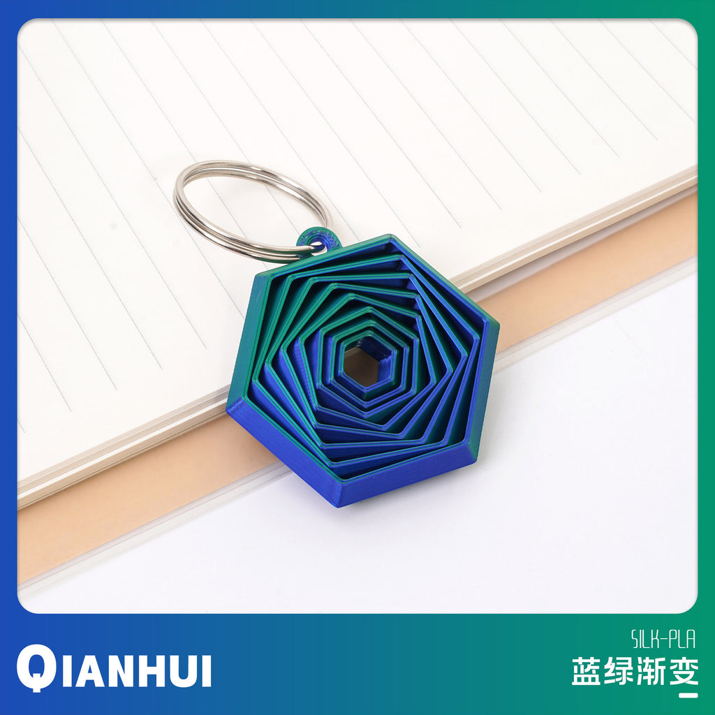 3D Printed Keychain Hexagon Fidget Hexagon Decompression Toy