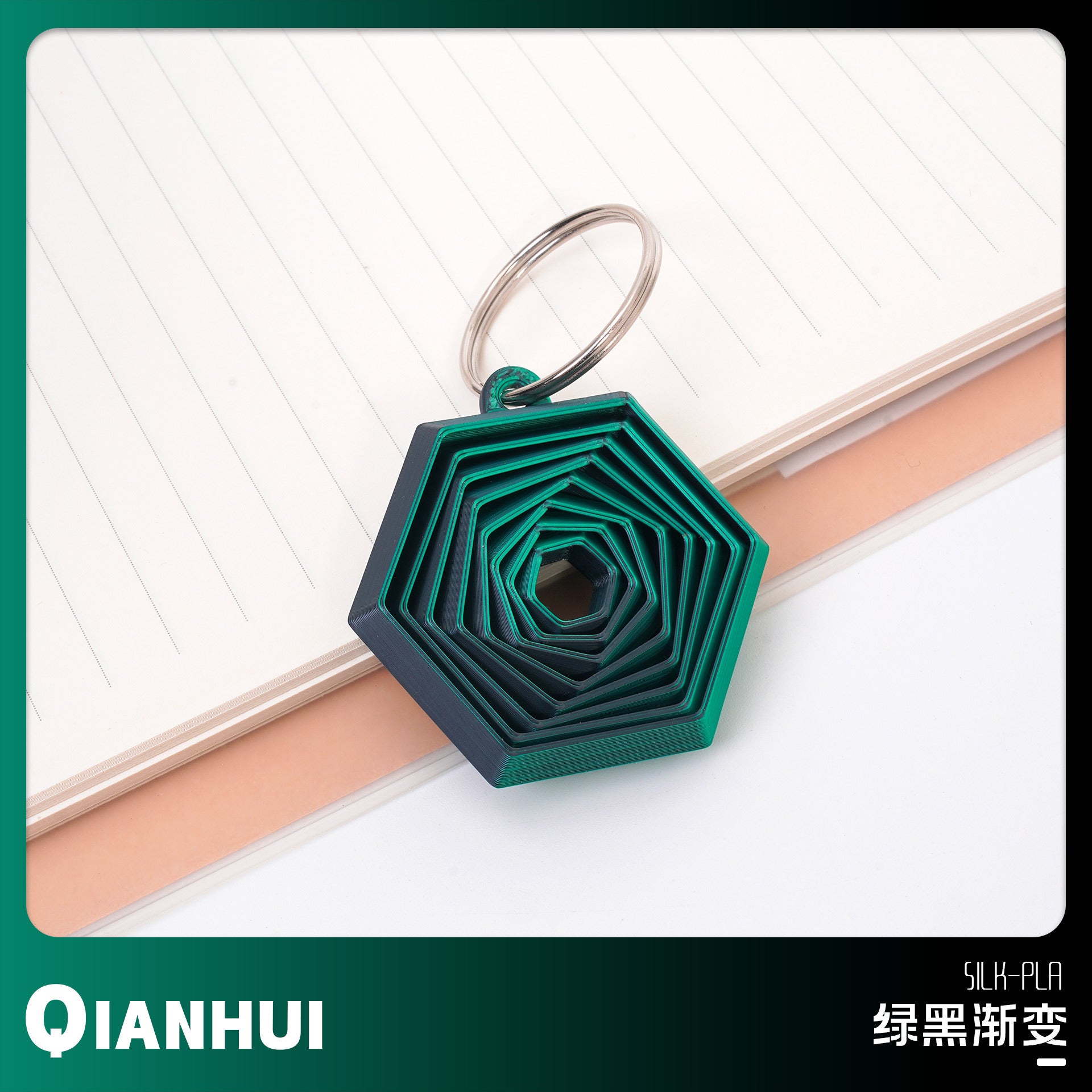 3D Printed Keychain Hexagon Fidget Hexagon Decompression Toy