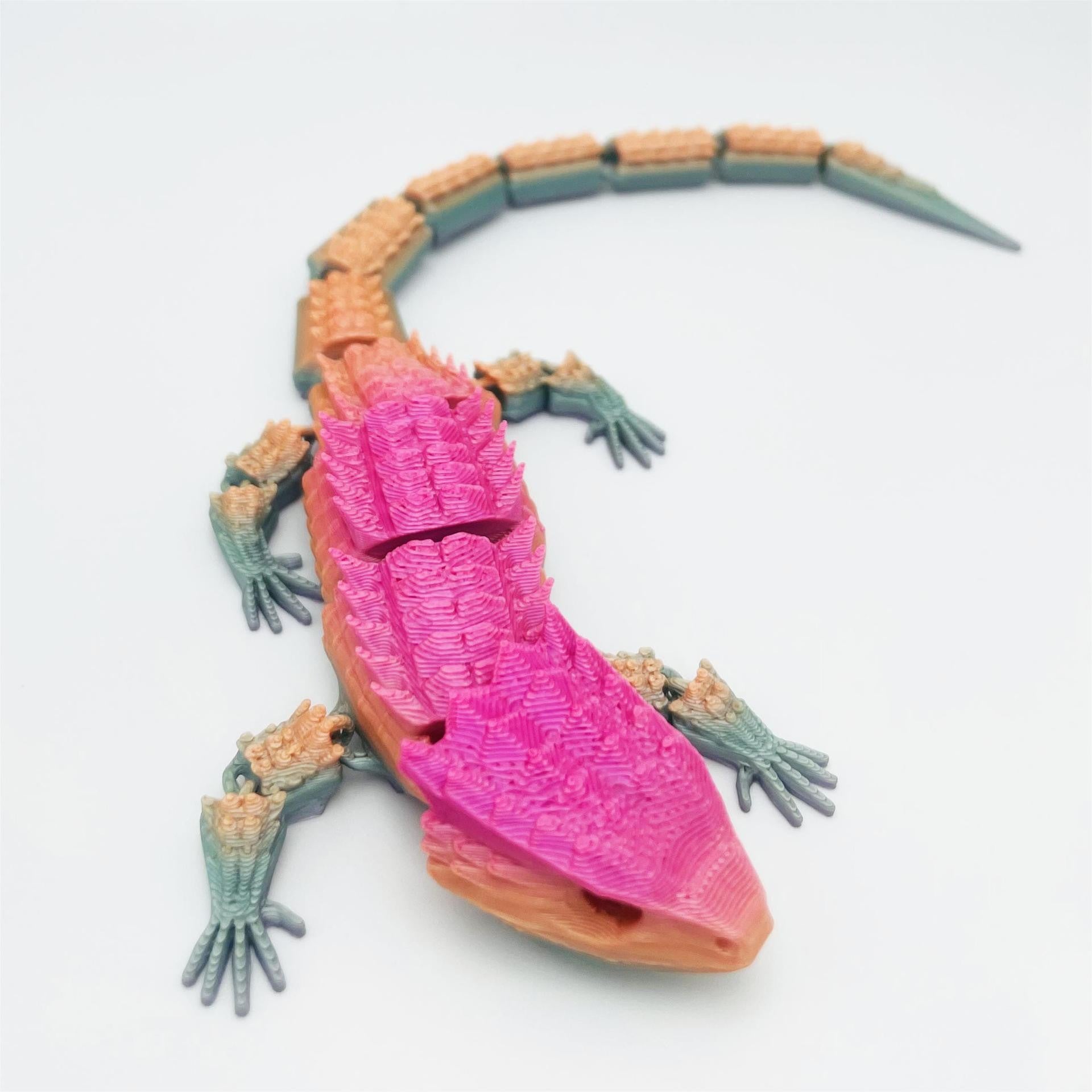 3D printing lizard whole body joints movable ornament tide play toy