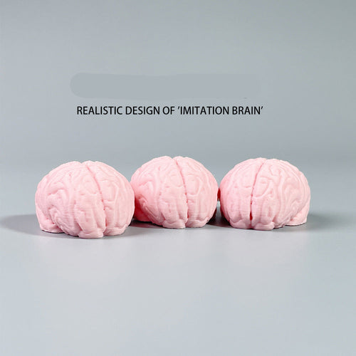 3D printed pink funny brain keychain