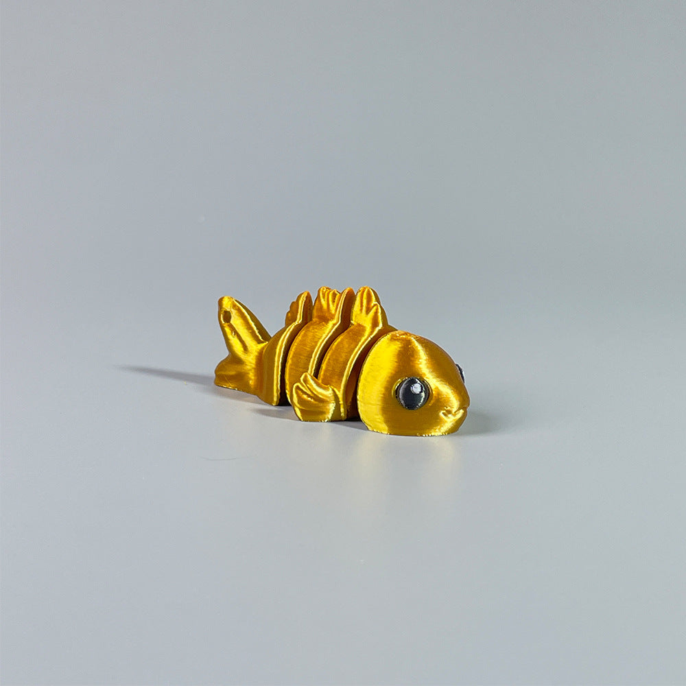 3D printing Chinese golden dragon goldfish ornament movable joint ornament