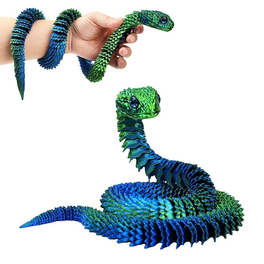 3D printed Viper toy simulation python joints can be moved