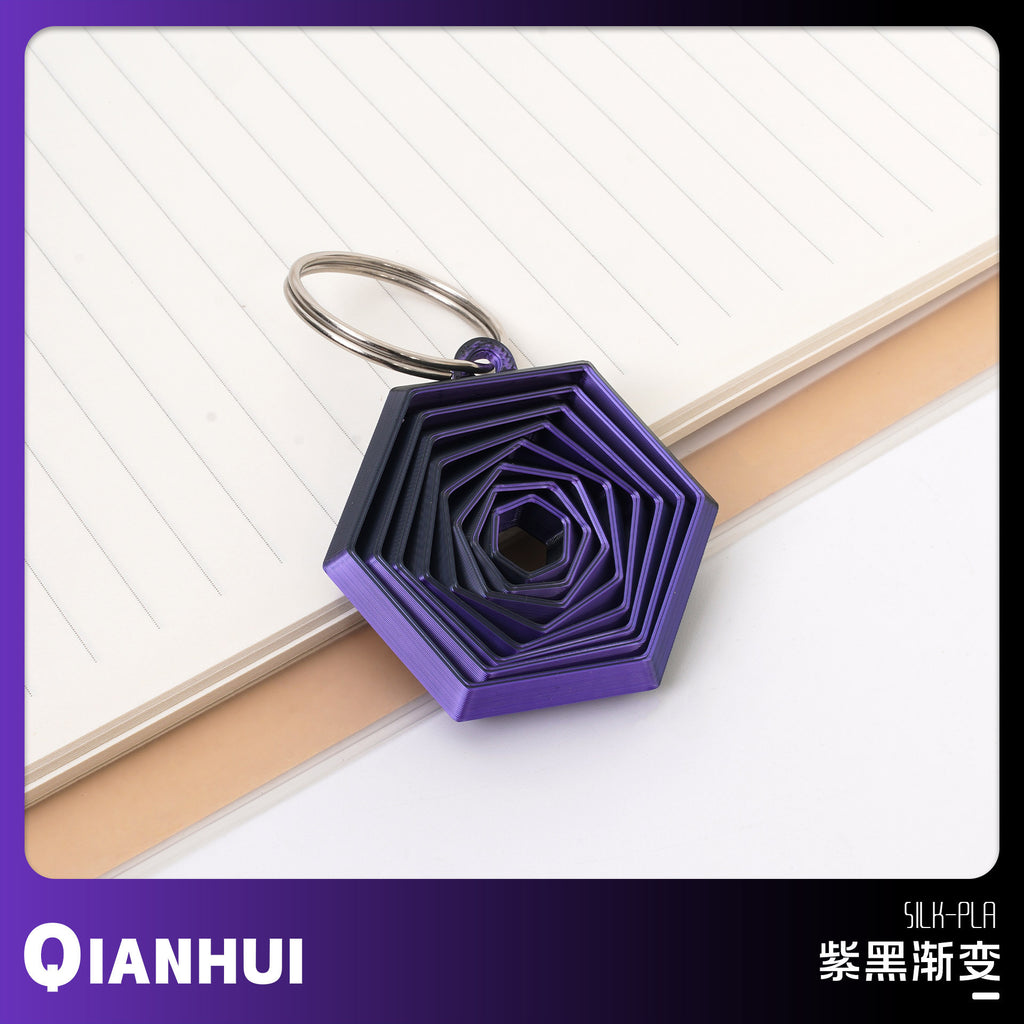 3D Printed Keychain Hexagon Fidget Hexagon Decompression Toy