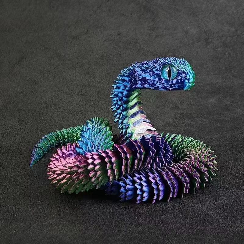 3D printed Viper toy simulation python joints can be moved