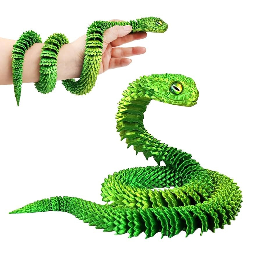 3D printed Viper toy simulation python joints can be moved