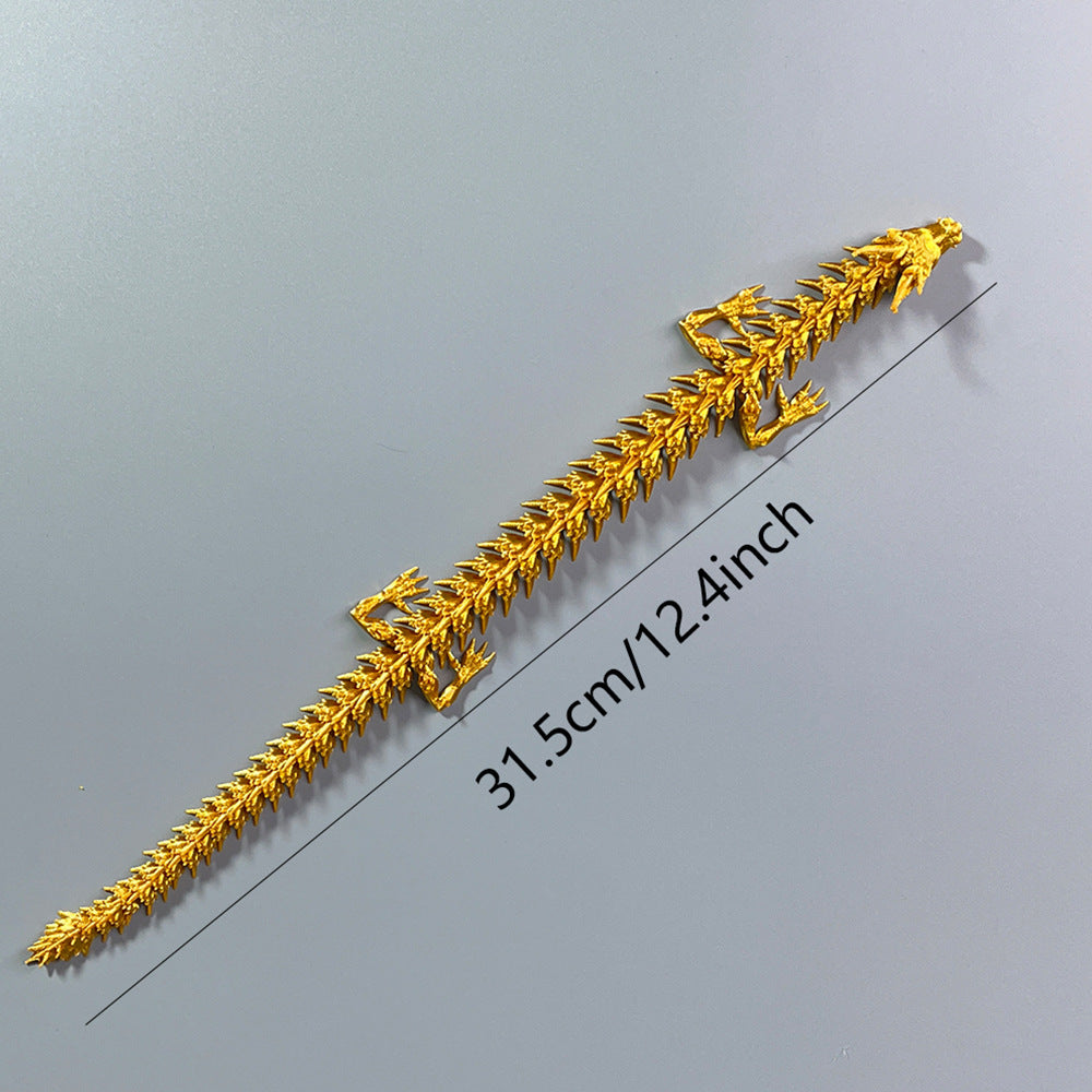 3D printing Chinese golden dragon goldfish ornament movable joint ornament