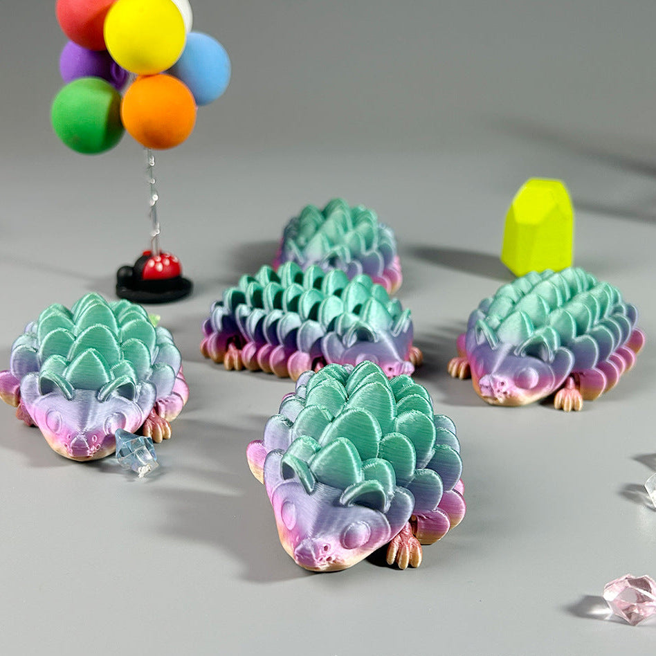 3D printing color animal model small hedgehog ornament joint movable