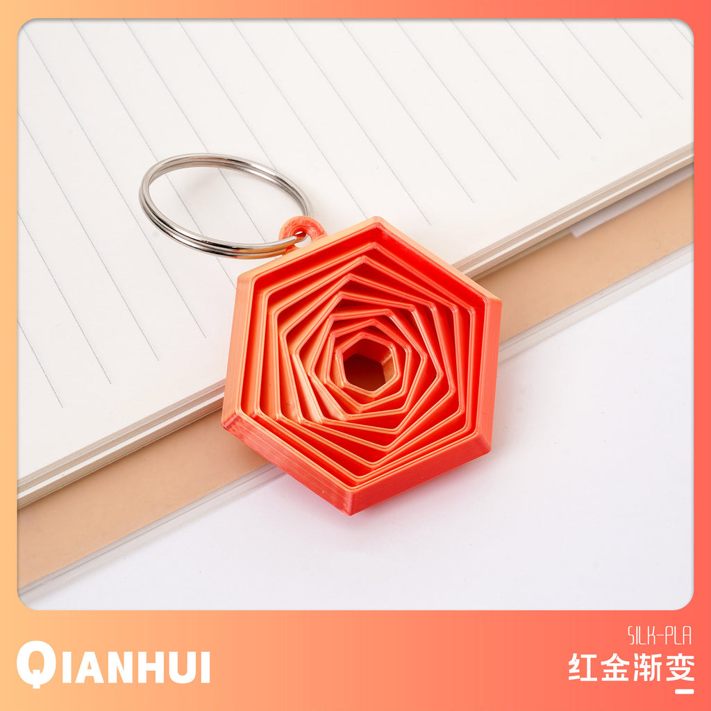 3D Printed Keychain Hexagon Fidget Hexagon Decompression Toy