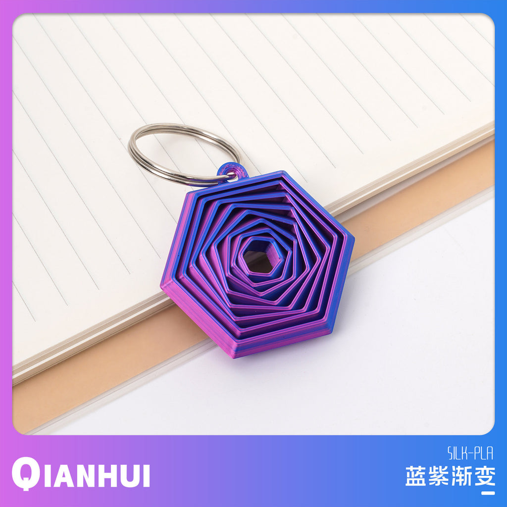 3D Printed Keychain Hexagon Fidget Hexagon Decompression Toy