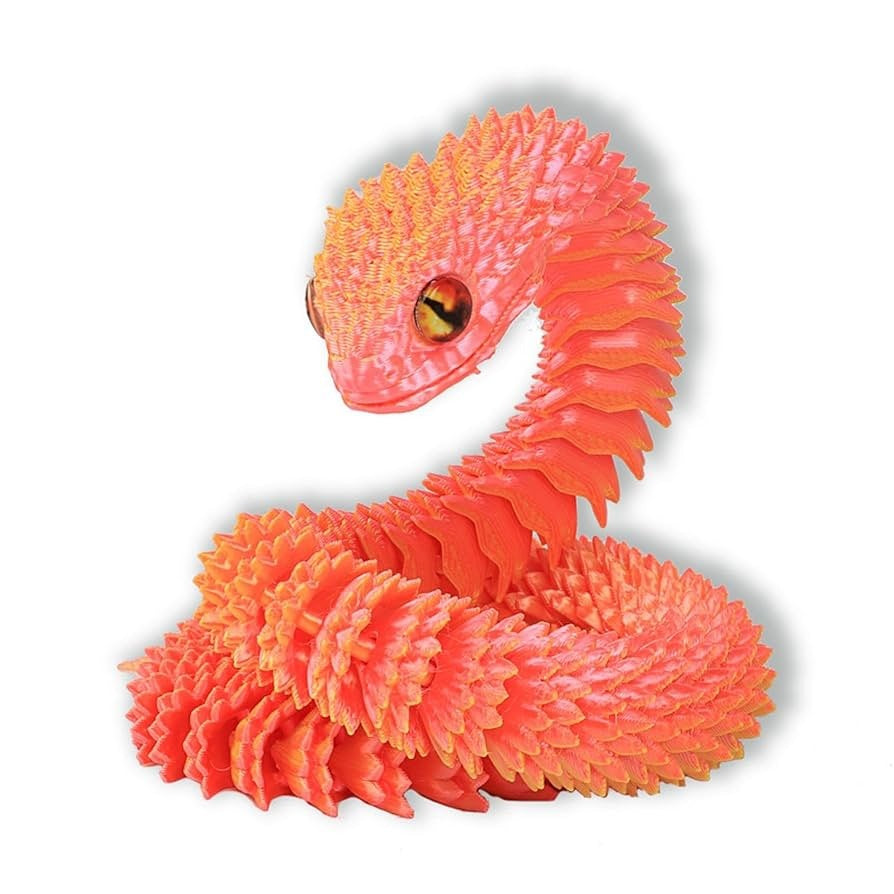 3D printed Viper toy simulation python joints can be moved