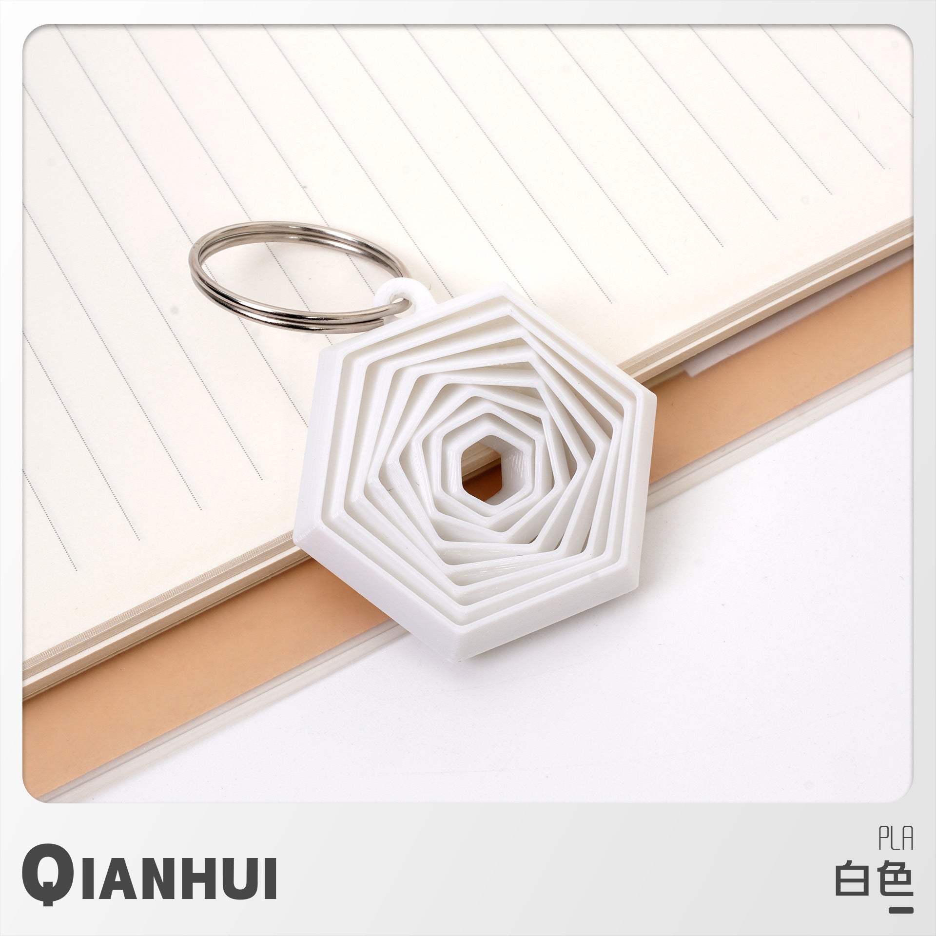 3D Printed Keychain Hexagon Fidget Hexagon Decompression Toy