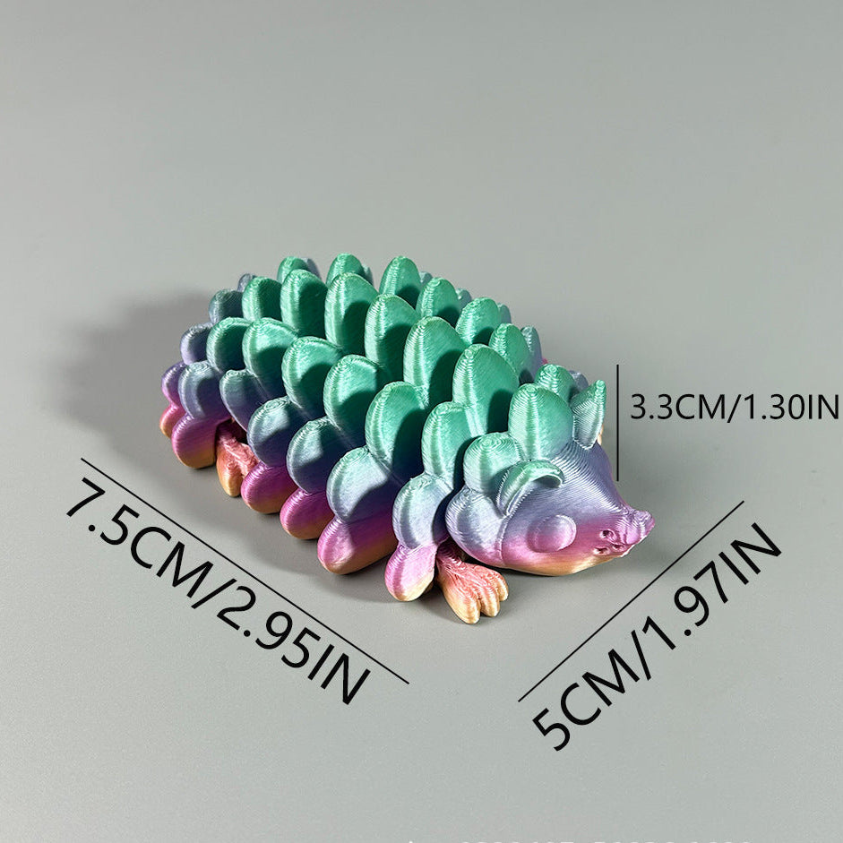 3D printing color animal model small hedgehog ornament joint movable