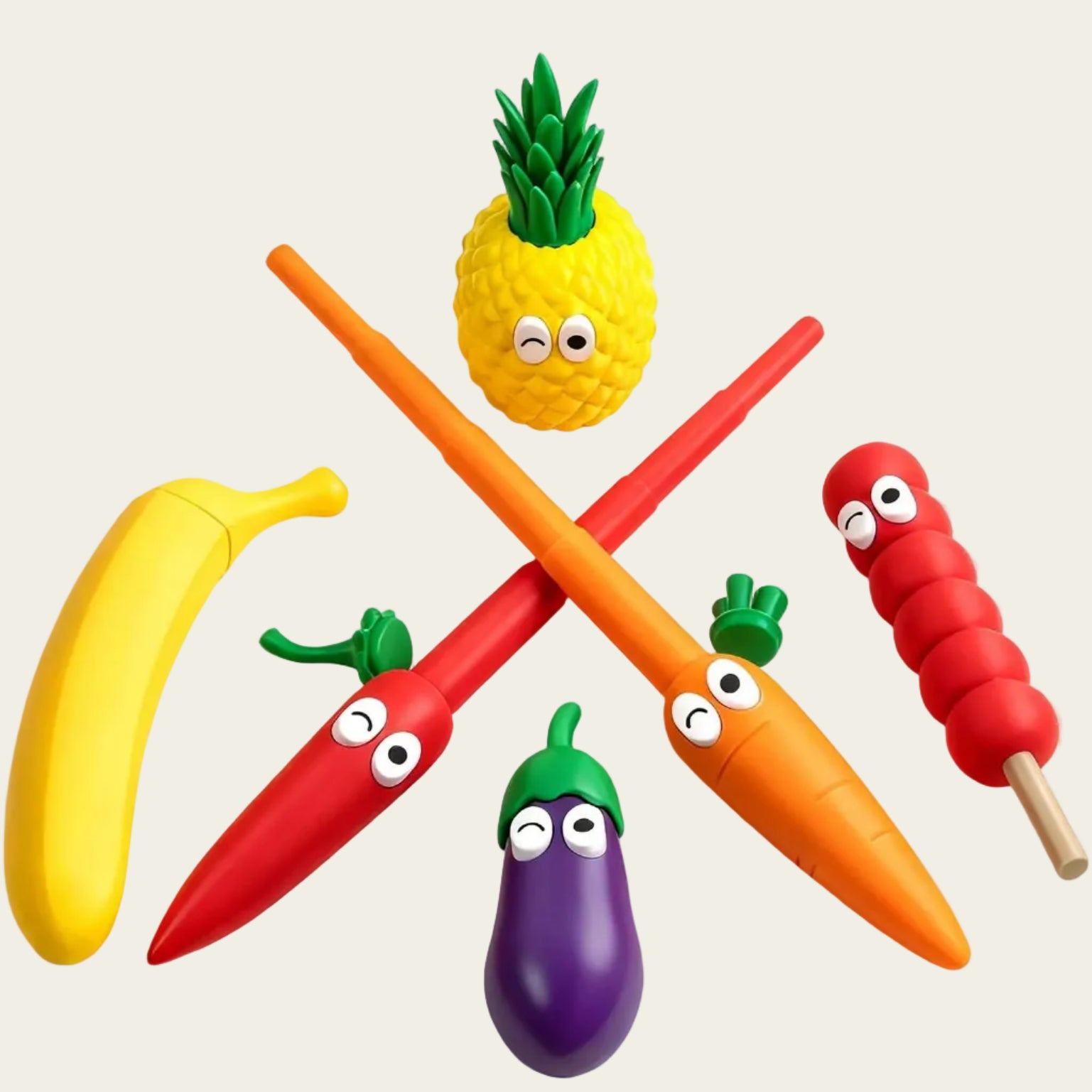 Popular 3D printing vegetable and fruit series telescopic sword portable decompression creative children's fun toy ornament gift