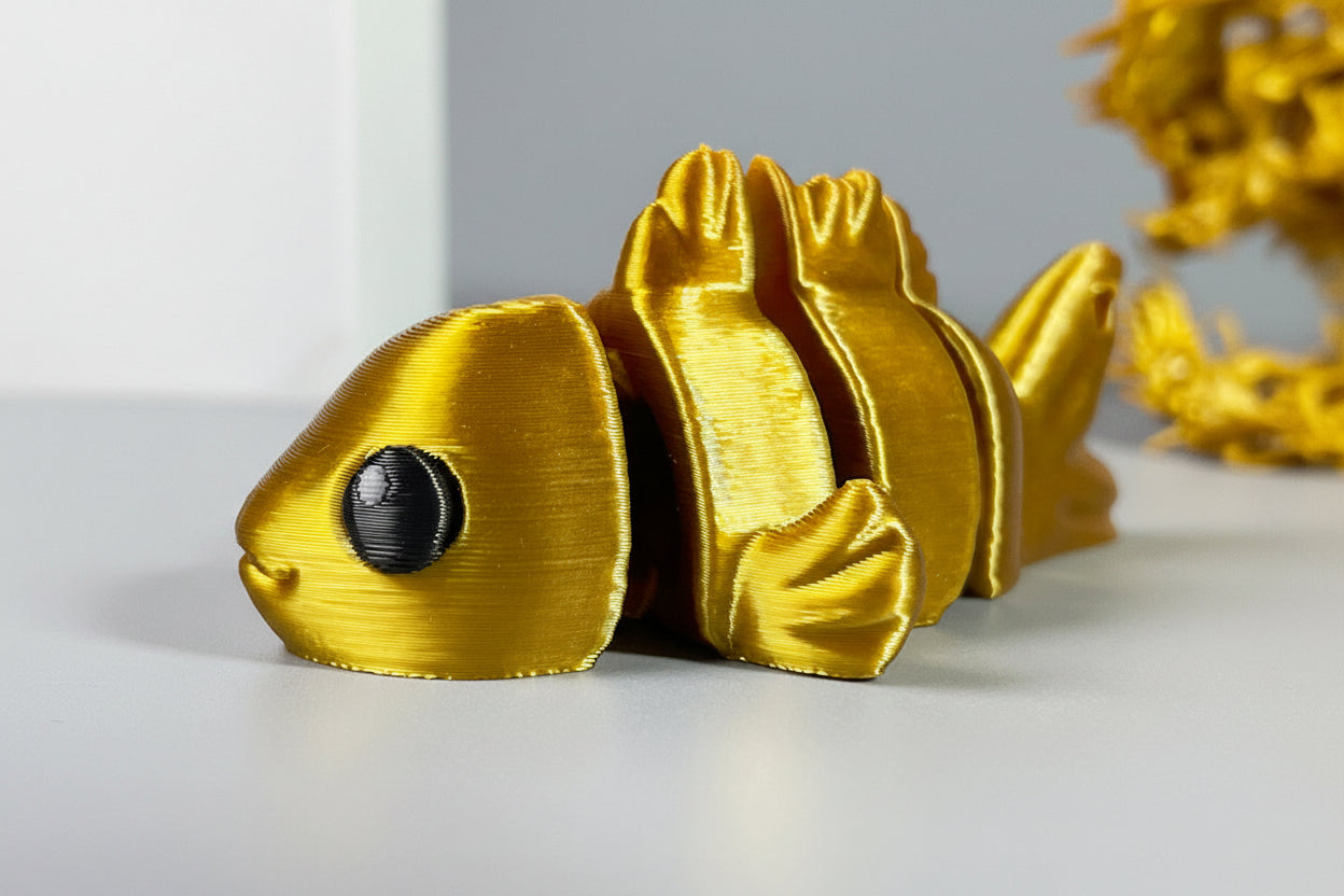 3D printing Chinese golden dragon goldfish ornament movable joint ornament