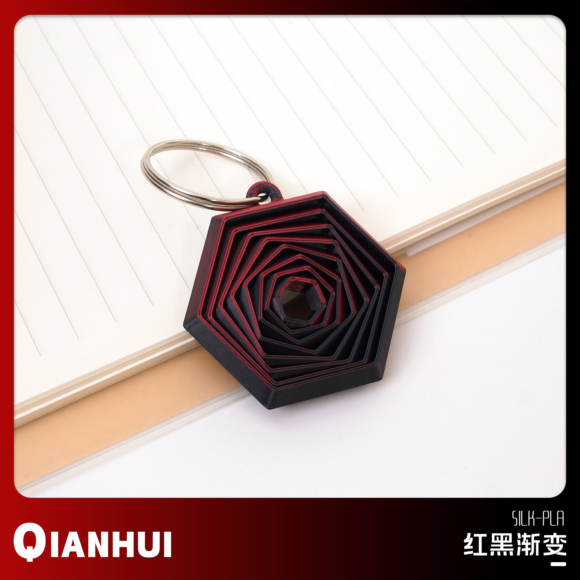 3D Printed Keychain Hexagon Fidget Hexagon Decompression Toy