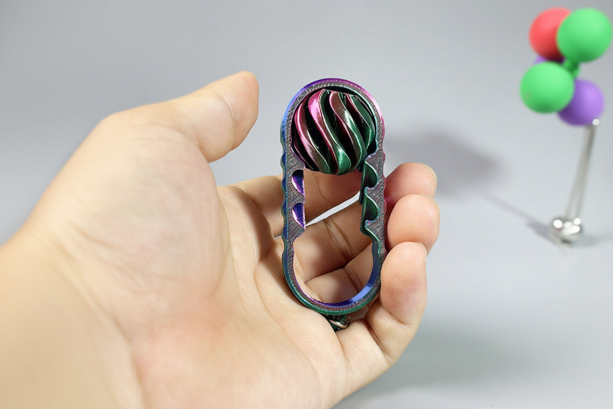 3D printing fingertip spinning music spiral three-dimensional structure ornament two-color vortex toy