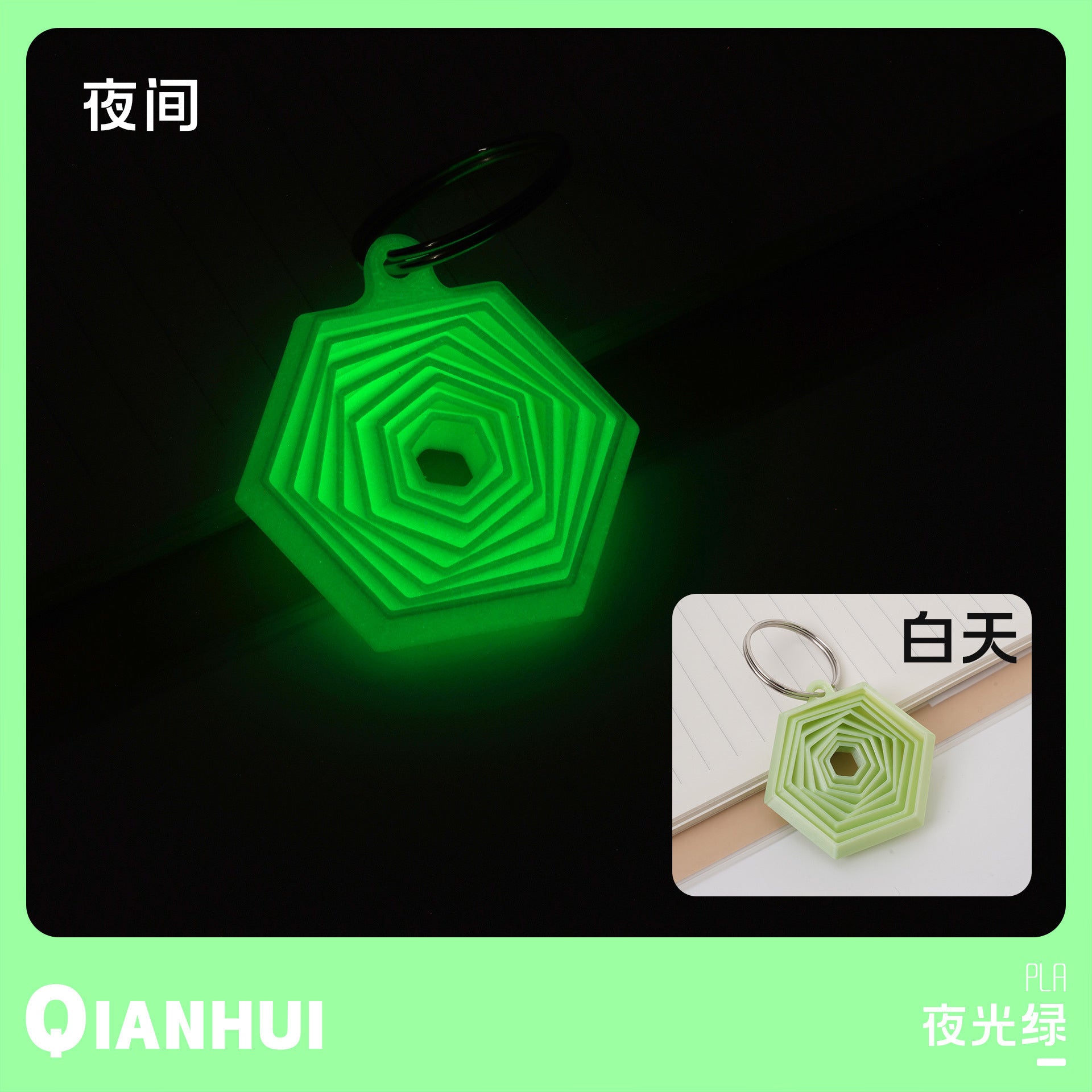 3D Printed Keychain Hexagon Fidget Hexagon Decompression Toy