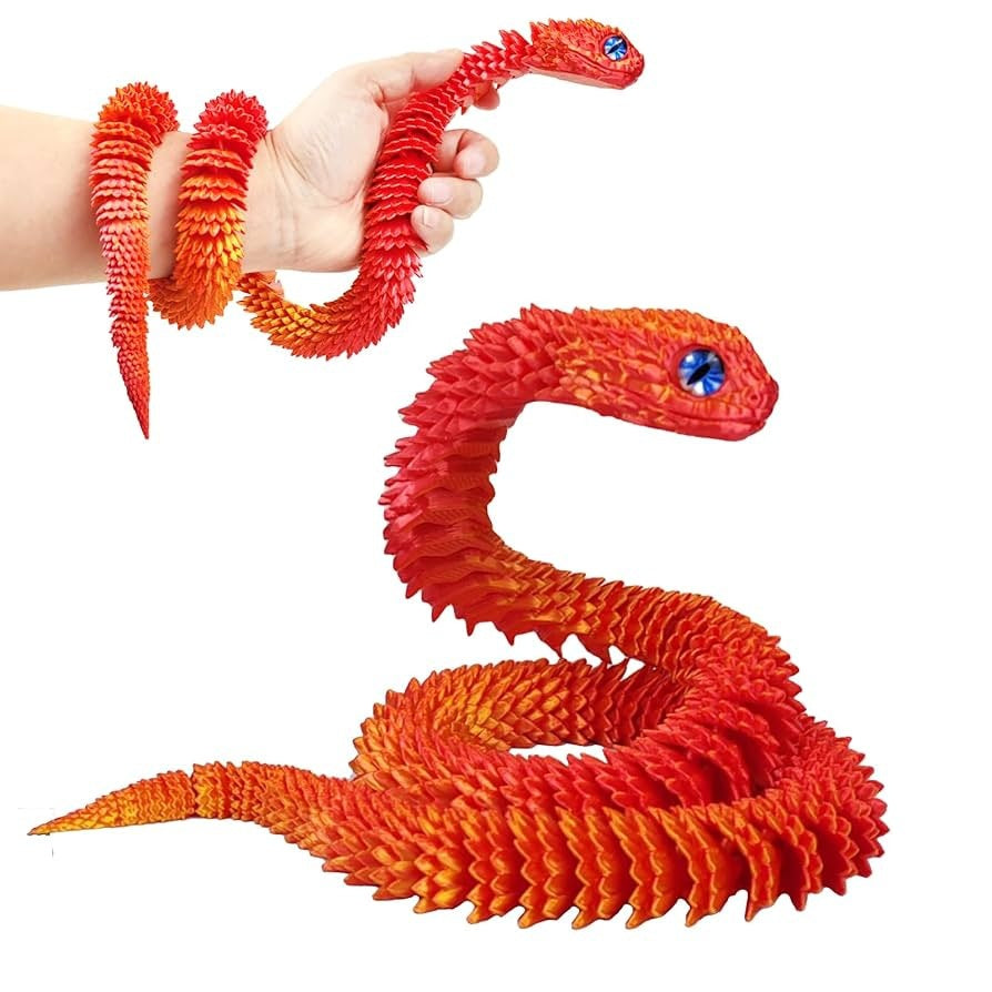 3D printed Viper toy simulation python joints can be moved