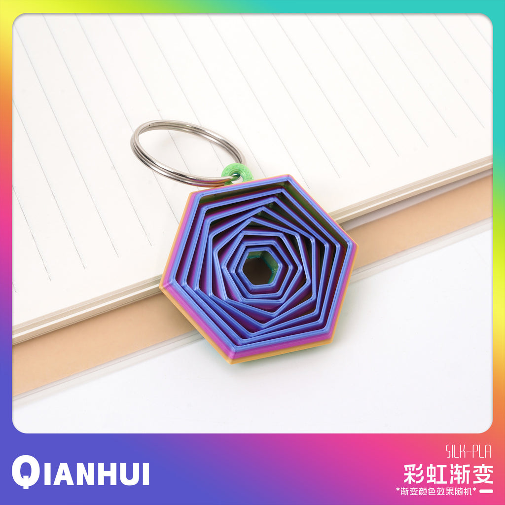 3D Printed Keychain Hexagon Fidget Hexagon Decompression Toy